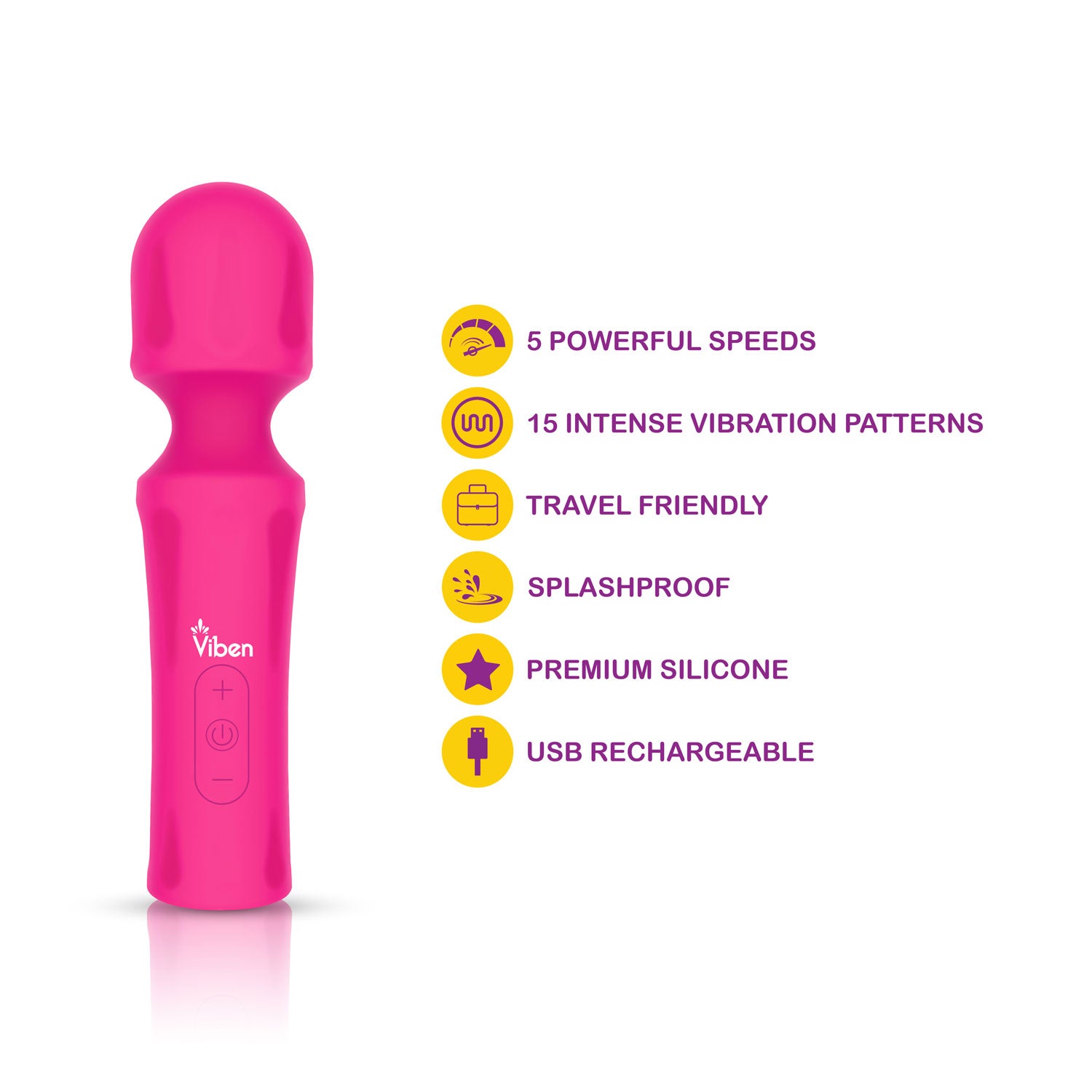 Viben Mighty Muse Massager (Hot Pink) – Ergonomic Massager Pink > Sex Toys > Mini Massagers