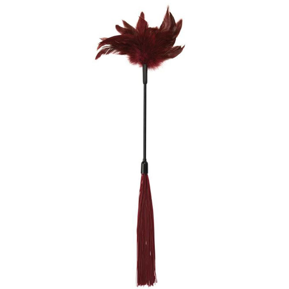 Burgundy Feather Tickler for Adult Intimacy and Teasing Play Burgundy > Bondage Gear > Paddles