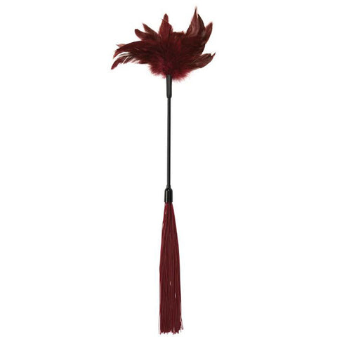 Burgundy Feather Tickler for Adult Intimacy and Teasing Play Burgundy > Bondage Gear > Paddles