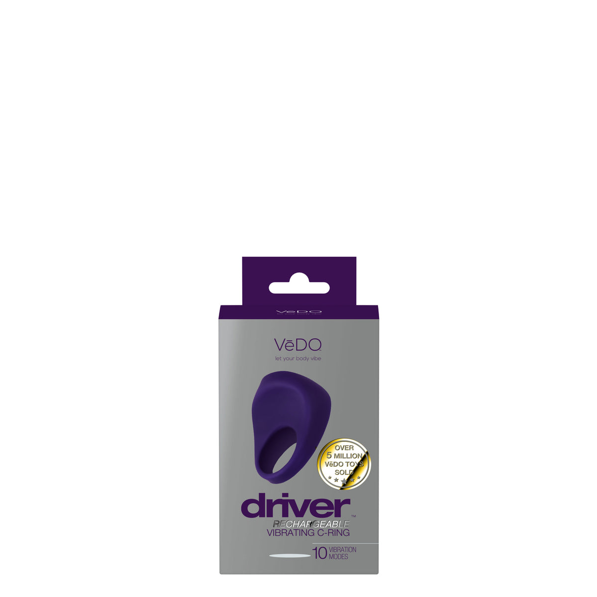 Driver Rechargeable Vibrating Silicone C-Ring with 10 Vibration Modes Male Ring > Cock Ring > Vibrating