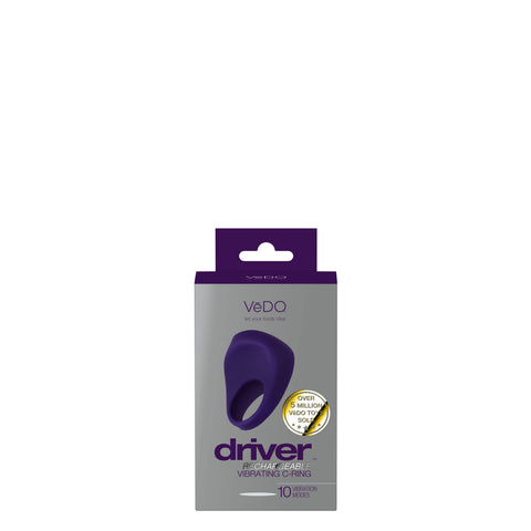 Driver Vibrating Silicone C-Ring for Men Black > Cock Ring > Vibrating