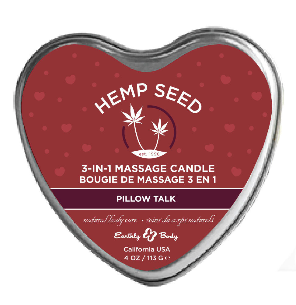 Hemp Seed 3-in-1 Massage Candle - Pillow Talk - 4 Oz Default Title Massage Oil