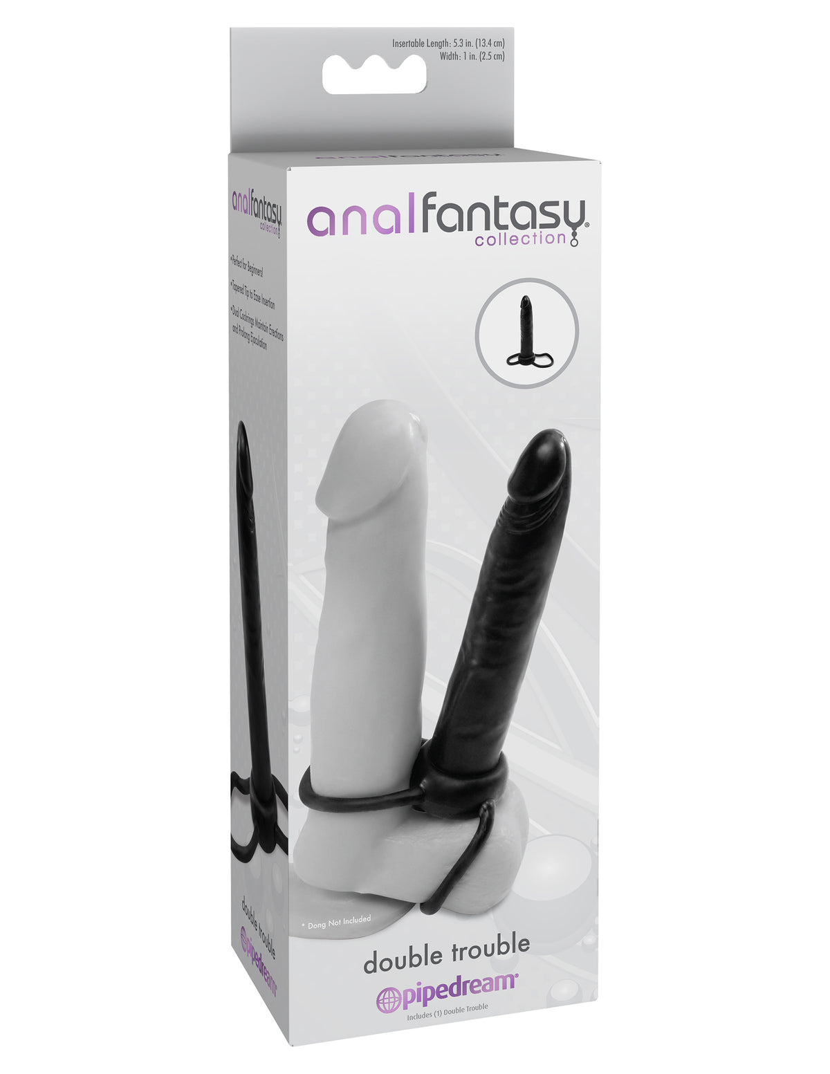 Anal Fantasy Collection Double Trouble 5.3 Inch Anal Dong and Cock Ring Set > Anal Range > Anal Probes