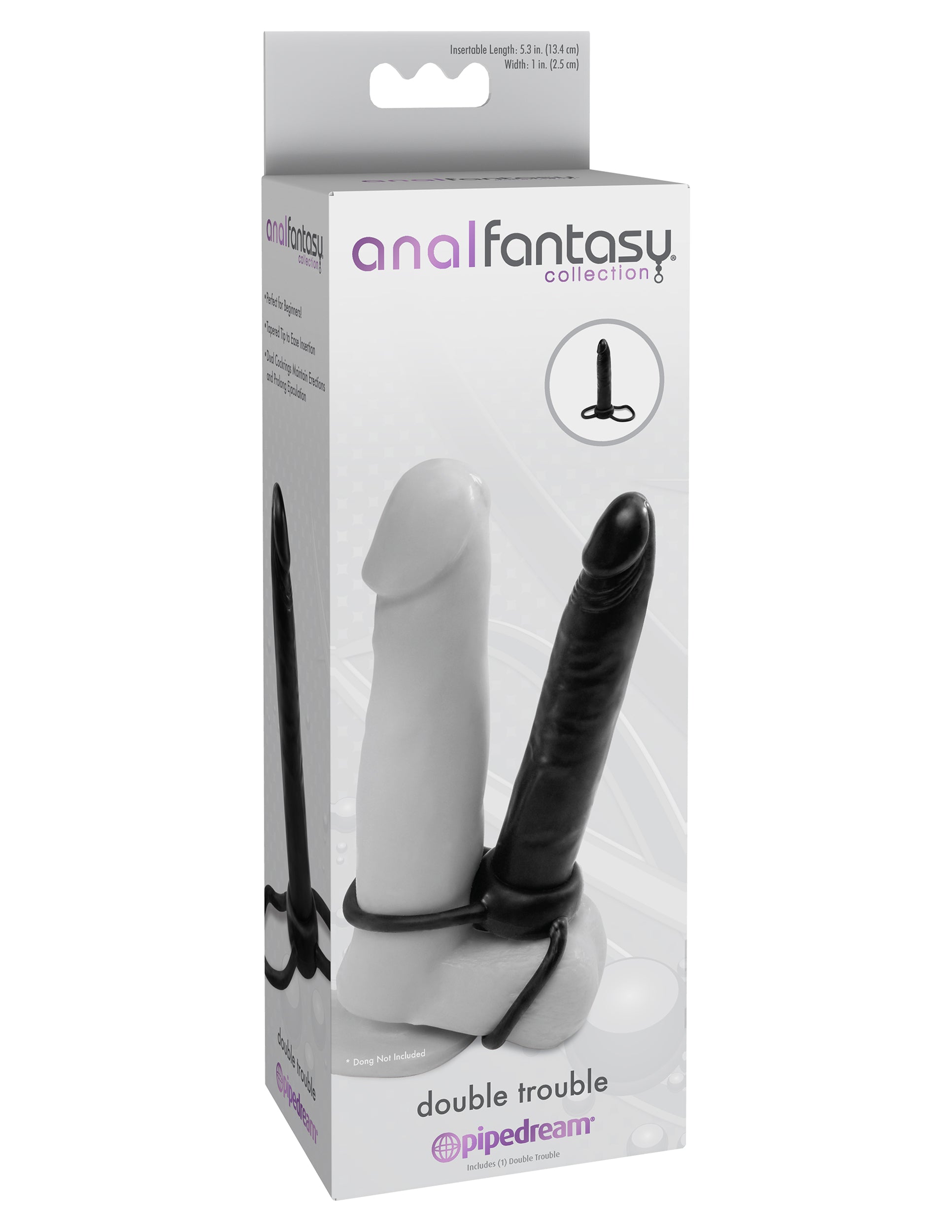Anal Fantasy Collection Double Trouble 5.3 Inch Anal Dong and Cock Ring Set > Anal Range > Anal Probes