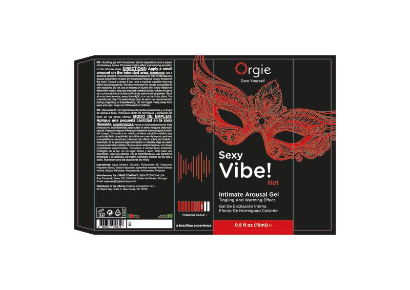 Orgie Sexy Vibe Hot Intimate Warming Arousal Gel 15ml Gel > Essentials > Womens Enhancers