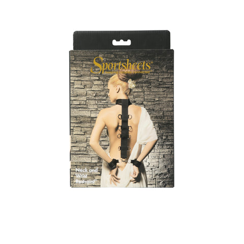 Soft Nylon Neck and Wrist Restraint with Neoprene Cuffs Black > Bondage Gear > Restraints