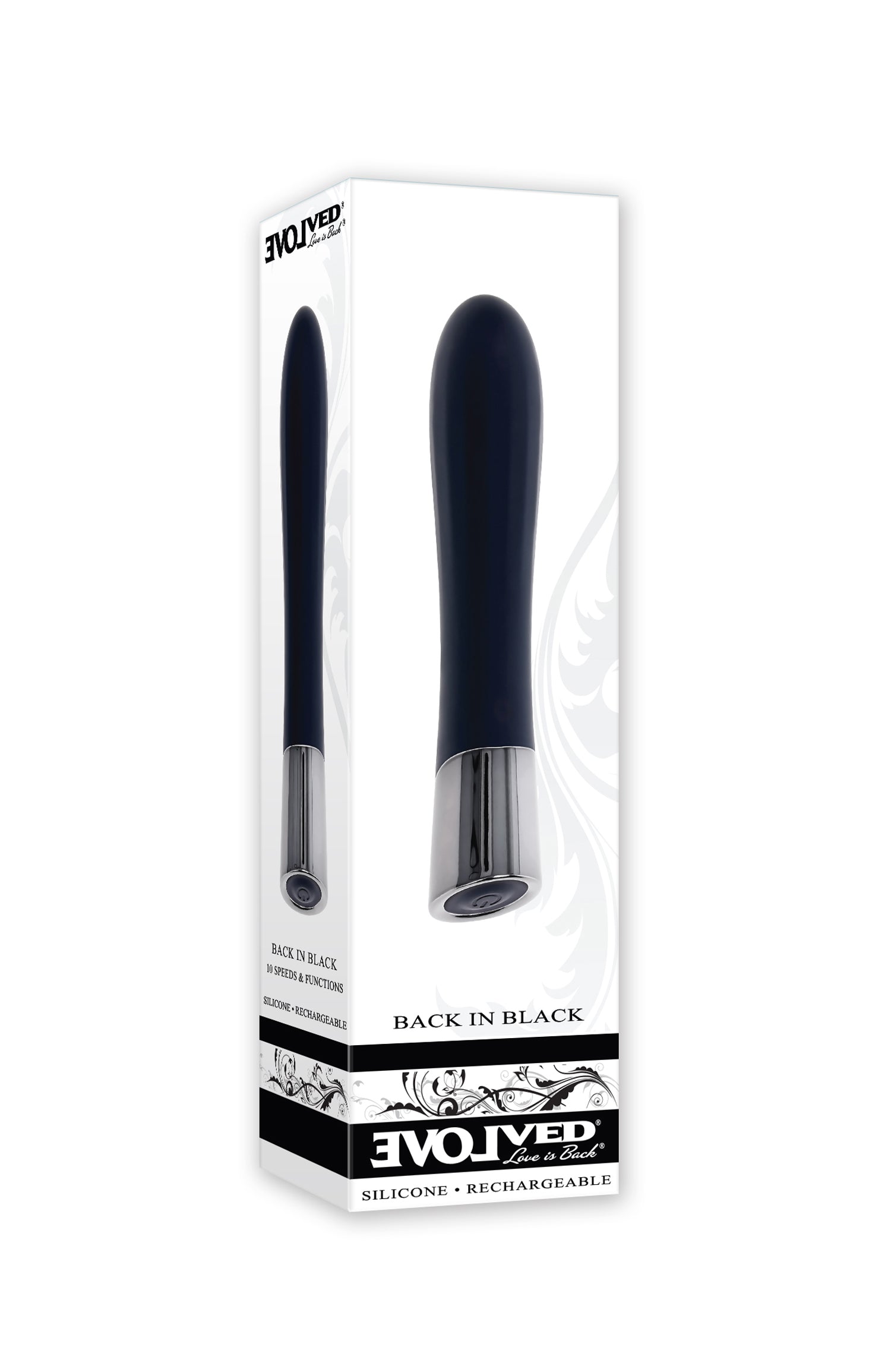 Evolved BACK IN Vibrator 8.3cm Insertable Length Black BULLETS