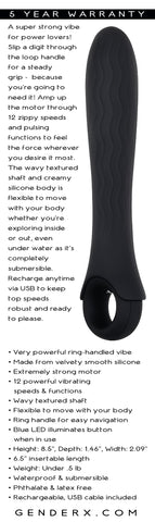 Gender X POWERHOUSE - 21.6 cm USB Rechargeable Vibrator Black Vibrators
