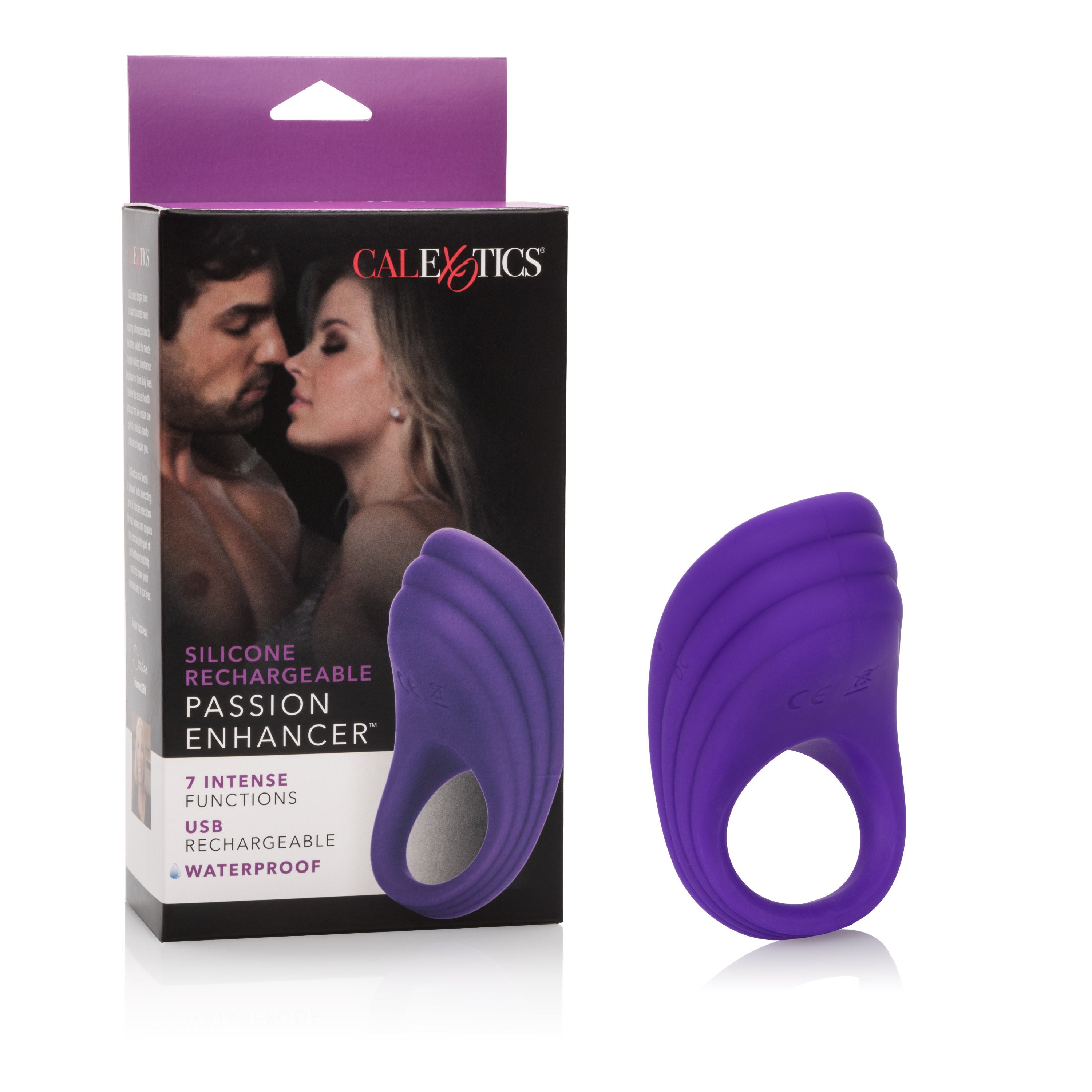 Silicone Rechargeable Vibrating Teasing Enhancer Ring for Adults Purple Cock Rings Vibrating
