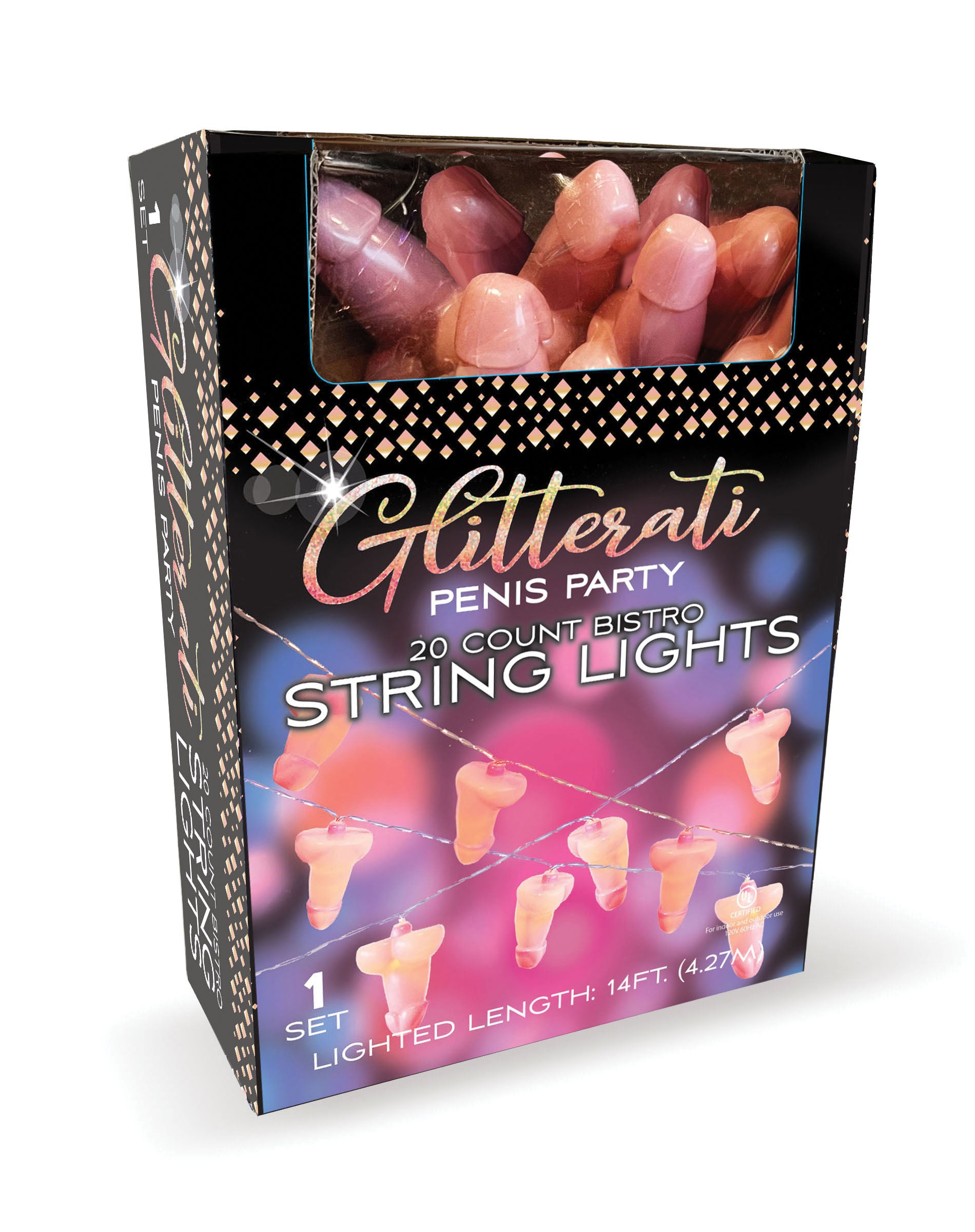 Glitterati Penis Party String Lights – Novelty Decorative LED String Lights > Novelties > Gag Gifts