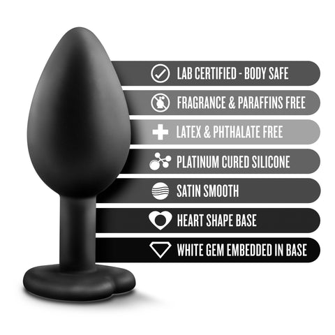 Temptasia Bling Plug Small Black > Anal Range > Jewel Butt Plugs