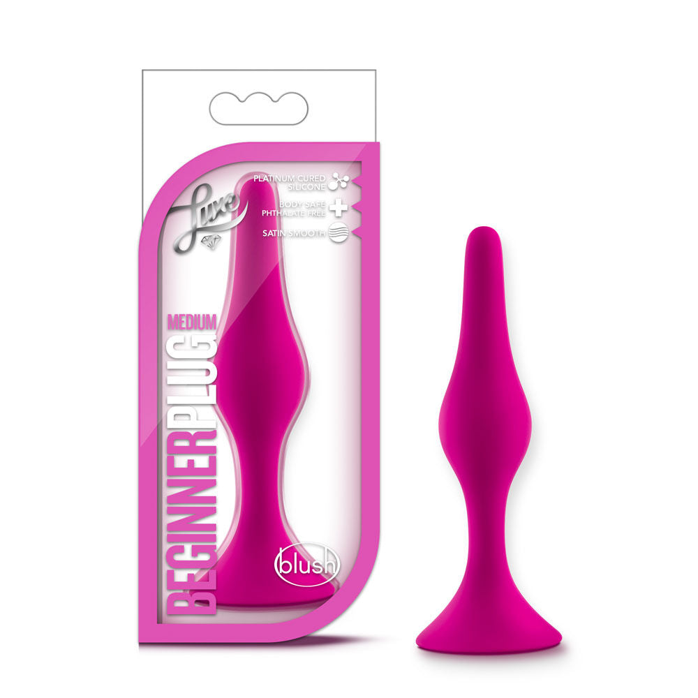 Blush Luxe Medium Beginner Butt Plug Pink for Gentle Play Pink Butt Plugs