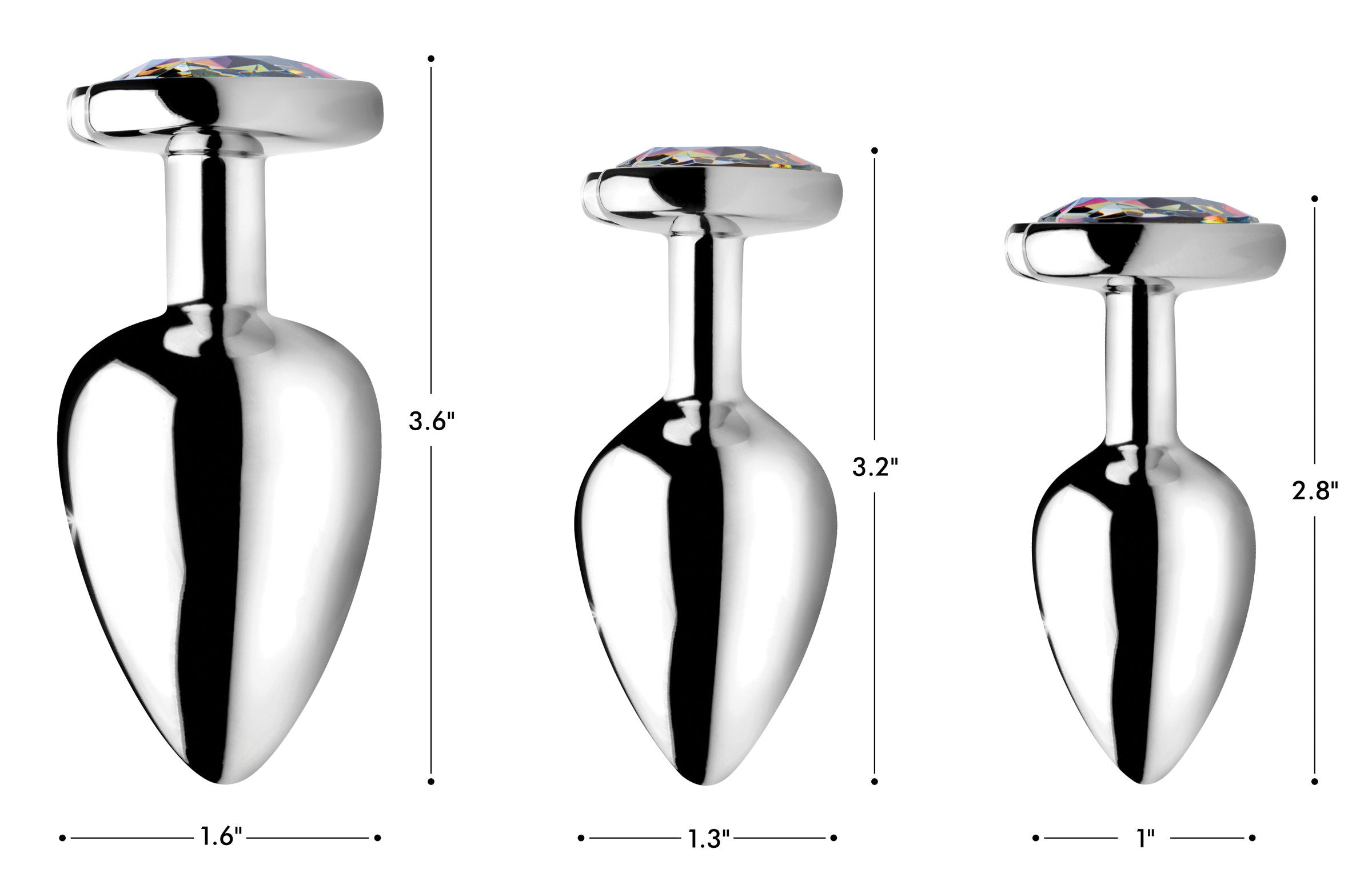 Rainbow Prism Heart-Shaped Medium Anal Plug for Intimacy > Anal Range > Jewel Butt Plugs