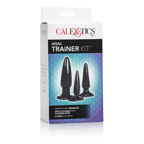 CalExotics Anal Trainer Kit Black 3 Graduated Sizes with Flanged Base > Anal Range > Butt Plug Kits