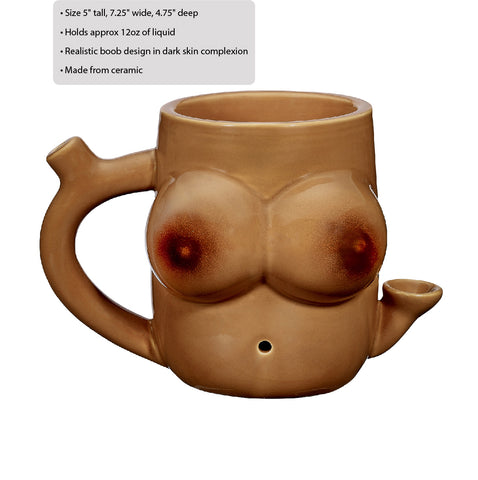 Boob Shaped Ceramic Mug for People of Color 12oz Drinkware Gag Gifts & Novelties