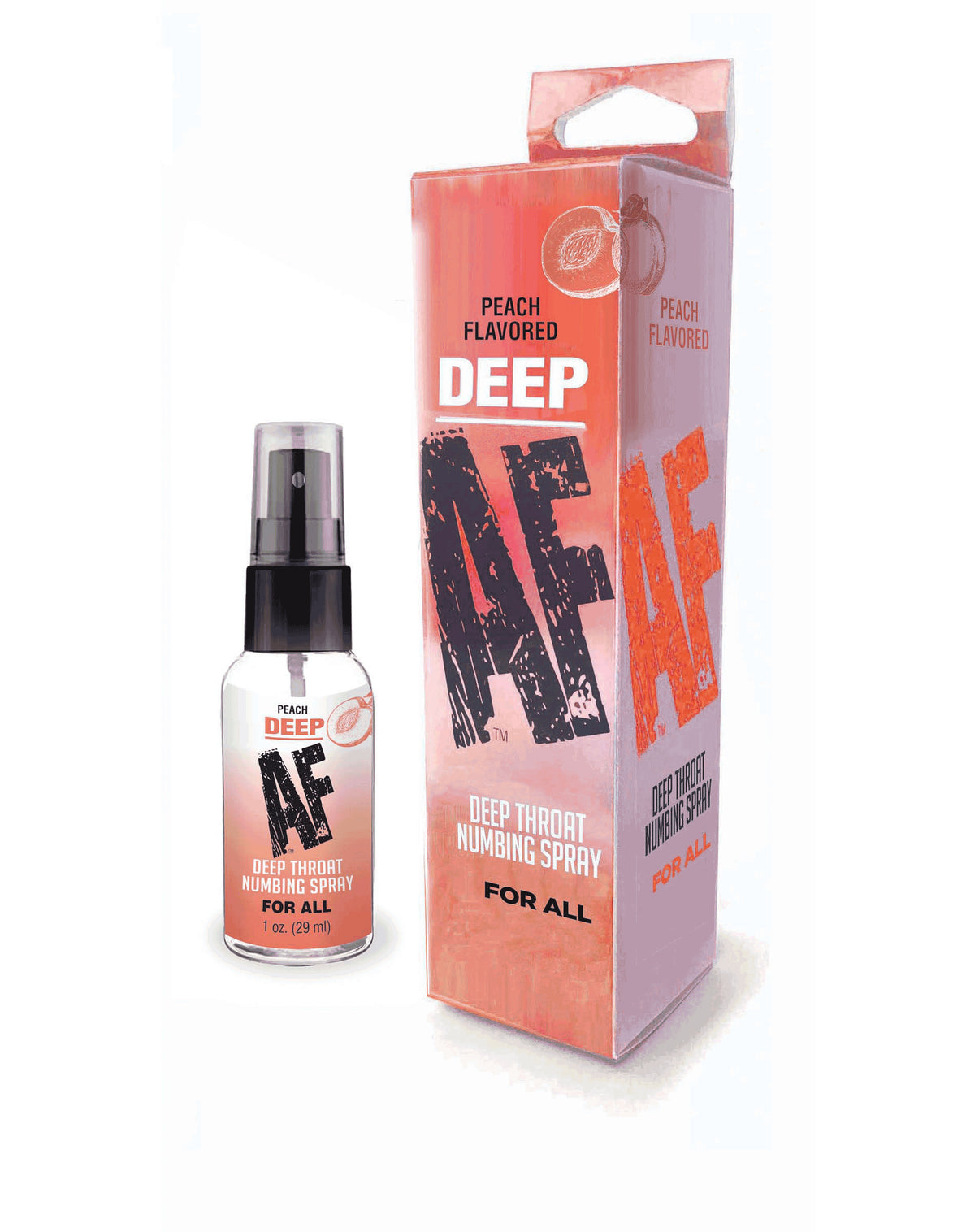 Deep AF Peach Flavoured Deep Throat Spray 29 mls > Lube > Oral Gels & Sprays