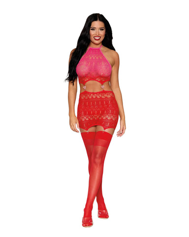 Dreamgirl Red Garter Slip Lingerie One Size Fits Most Curves Lingerie Sets
