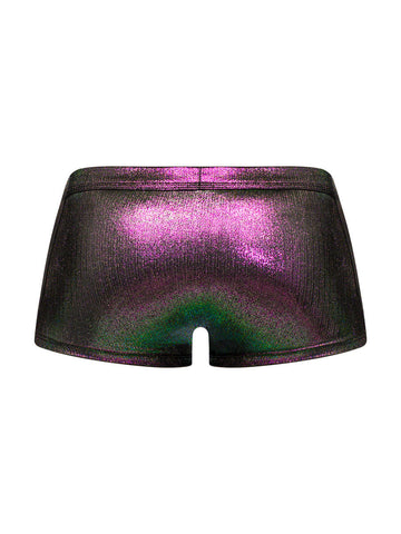 Male Power Hocus Pocus Uplift Mini Shorts Large Purple Briefs Mens Trunks