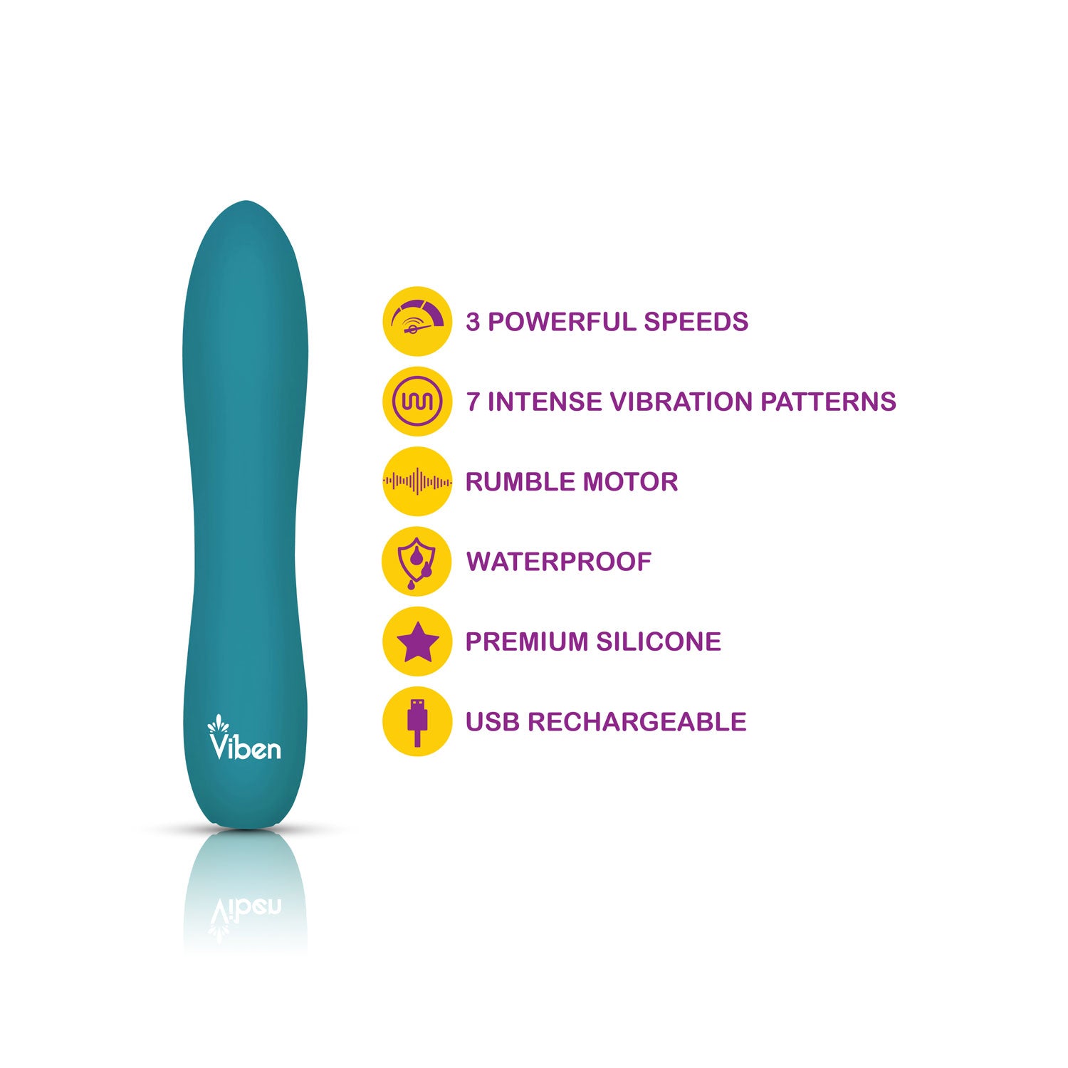Viben Vivacious Rumble Motor Rechargeable Bullet Ocean BULLETS