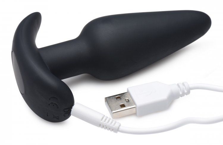 Silicone Butt Plug (Black) – Remote-Controlled 21X Vibrating Butt Plug Black > Anal Range > Vibrating Butt Plugs
