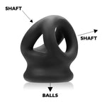 Tri-Squeeze Ball Stretch Cock Sling in Black Ice by Oxballs > Cock Ring > Sling