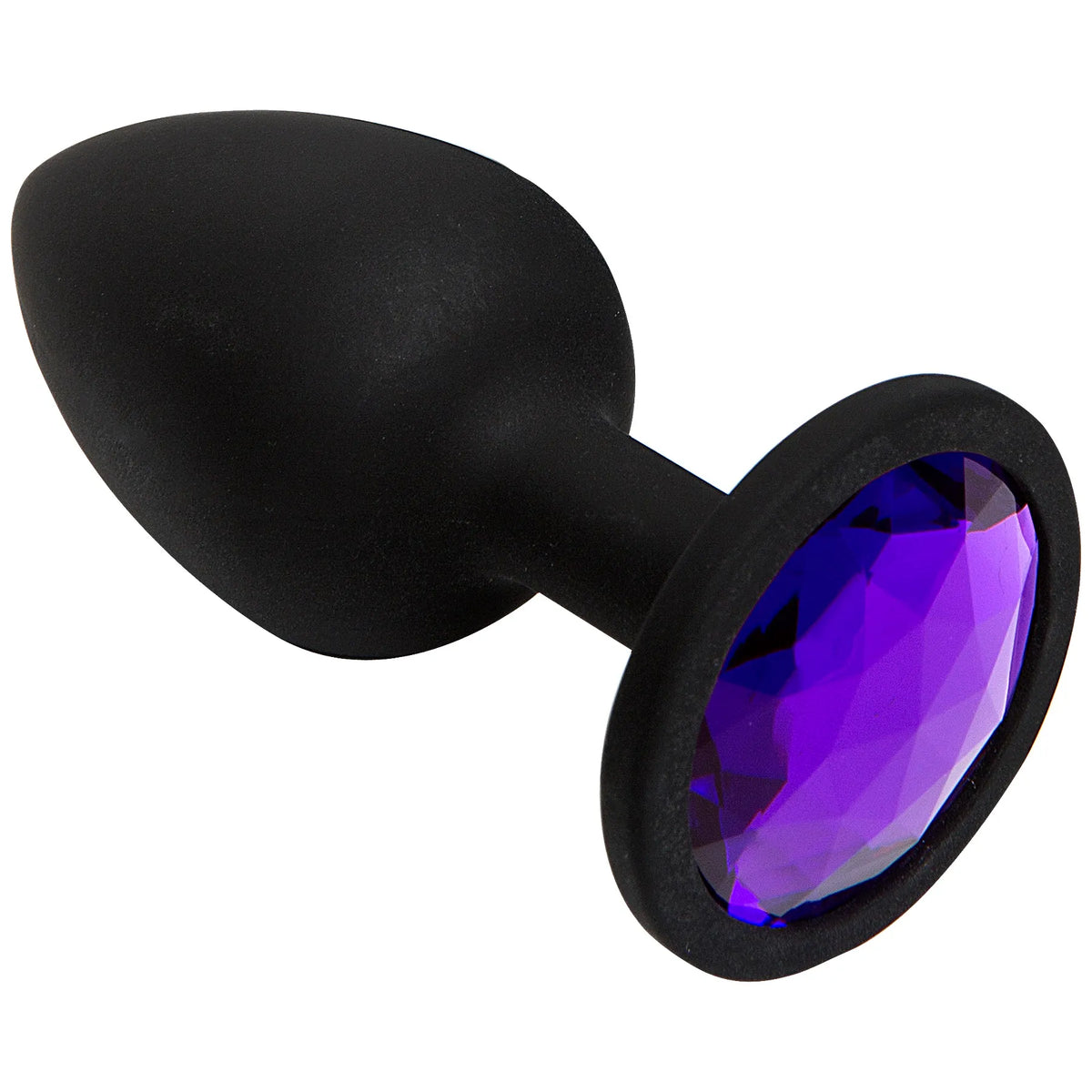 Booty Bling 3.8 Inch Small – Flared Base Silicone Butt Plug Purple > Anal Range > Jewel Butt Plugs