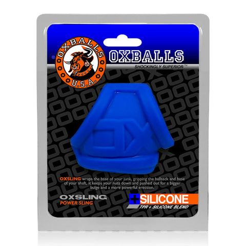 OxBalls Oxsling Silicone Power Cock Sling Support Blue Ice COCK RINGS Sling