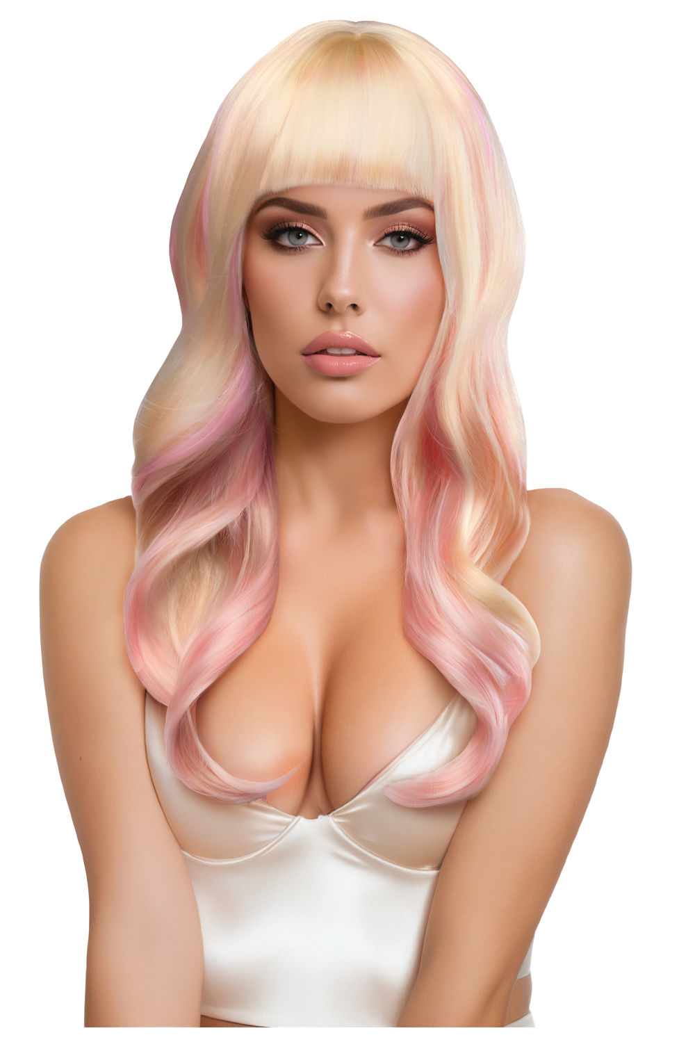Nicki Premium Stylable Wig in Light Pink Blonde for Adults Wigs