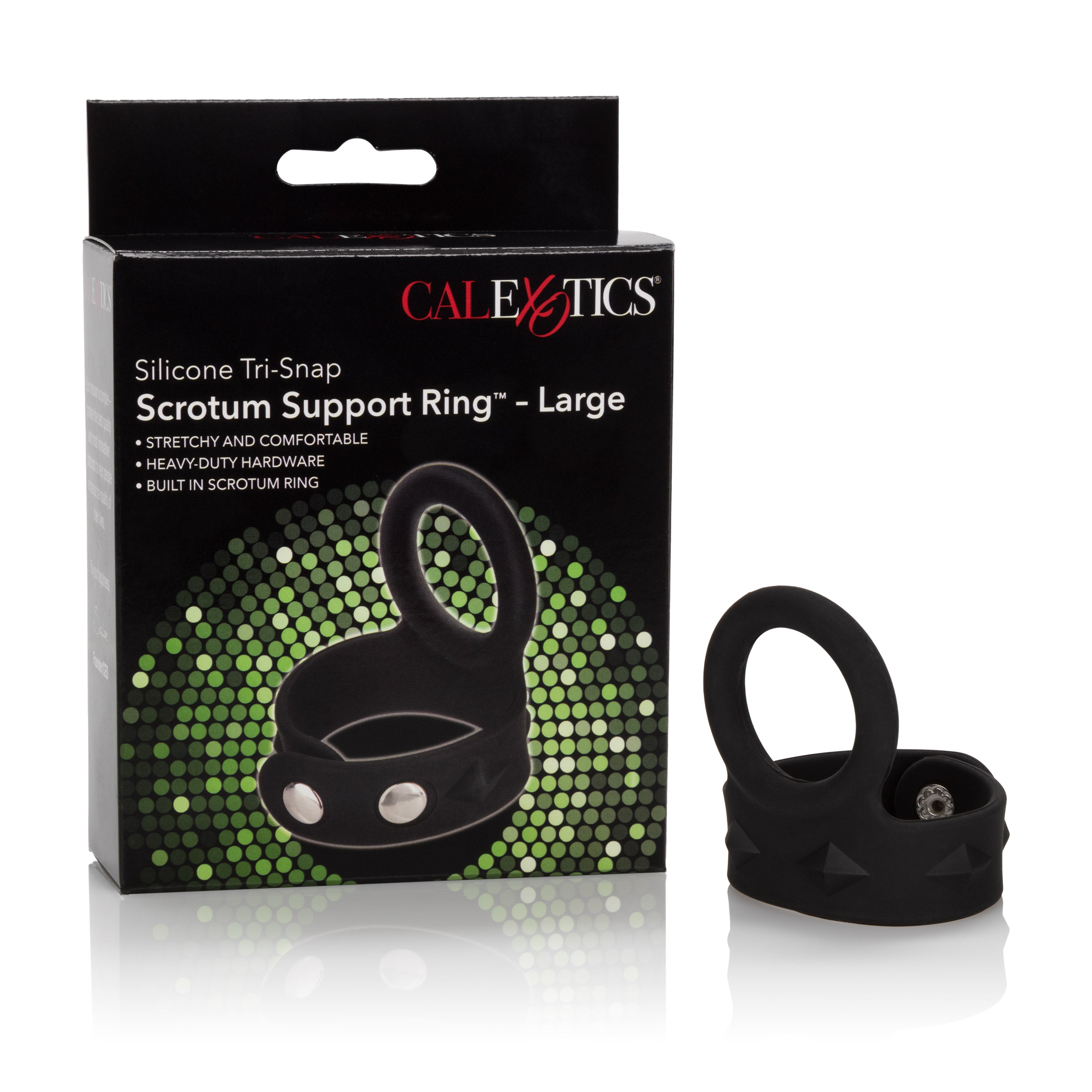 Silicone Adjustable Tri-Snap Scrotum Support Ring Large – Comfortable Silicone Support Ring > Cock Ring > Adjustable