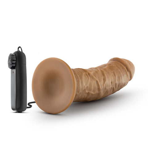 Dr Joe 8 Inch Realistic Vibrating Dildo with Suction Cup Mocha DONGS Vibrating