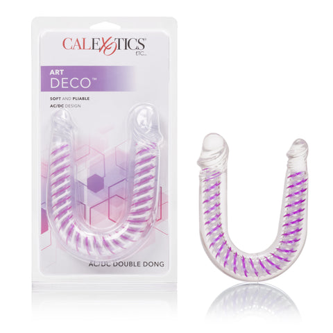 Art Deco Double Dong Jelly Soft Double Penetrator Toy Purple Double Dongs