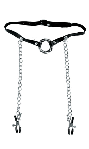 Fetish Fantasy Series O Ring Gag with Nipple Clamps Body Restraints > Bondage Gear > Restraints
