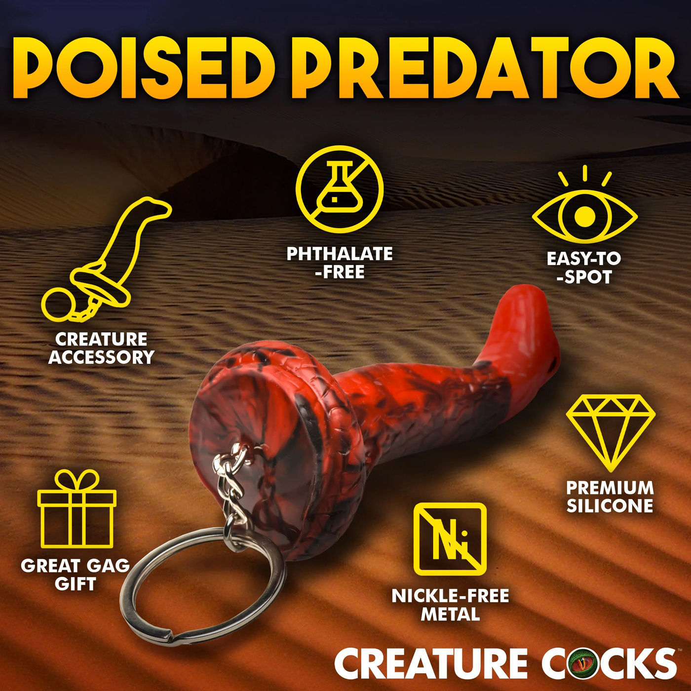 King Cobra Red Keychain Adult Intimacy Accessory Novelty Key Chains