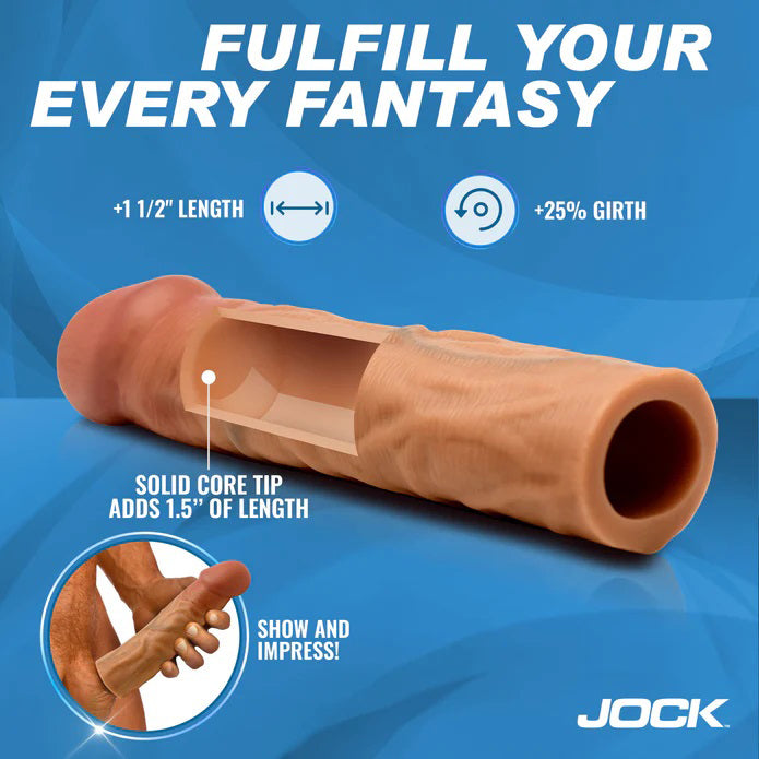 Jock Enhancers 1.5 Inch Silicone Penis Extension Sleeve Medium > Sex Toys For Men > Penis Sleeves