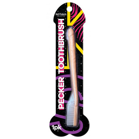 Fun Pecker Shaped Handle Manual Toothbrush for Oral Care Beige Bachelor & Bachelorette Items