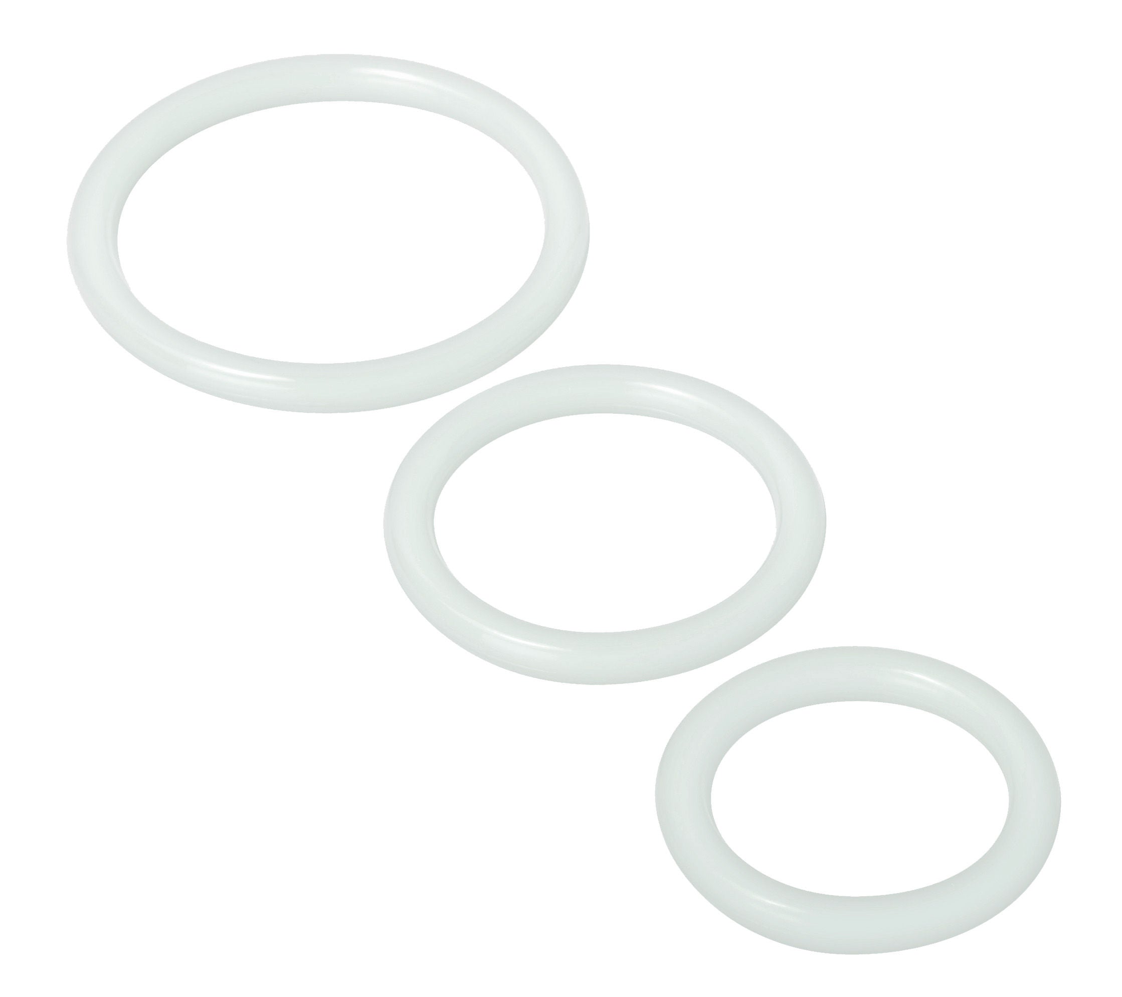 Trinity Silicone Cock Rings Set with Three Sizes in Black Clear COCK RING Set