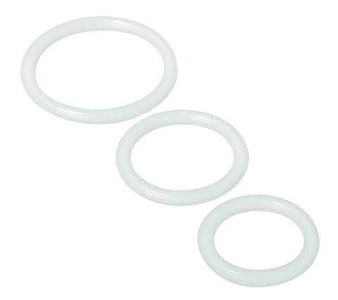 Trinity Silicone Cock Rings Set with Three Sizes in Black Clear COCK RING Set