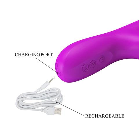 Pretty Love Reese Rabbit Vibrator with Multi-Speed Purple VIBRATORS-RABBIT
