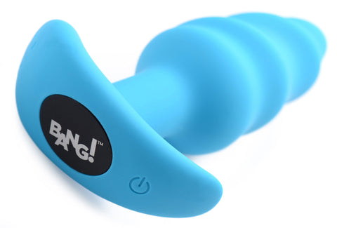 Silicone Remote Control Swirl Butt Plug Black Vibrator Toy Butt Plugs - Vibrating