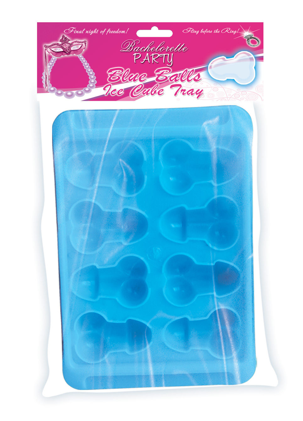 Blue Balls Penis Shaped Ice Cube Tray for Adult Parties Blue Bachelor & Bachelorette Items