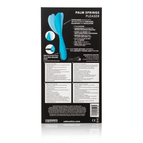 California Dreaming Palm Springs Pleaser Blue Flexible Mini Vibrator Blue Vibrators