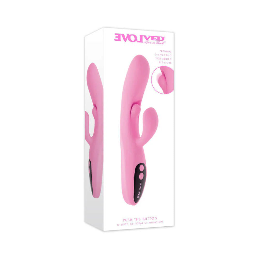Evolved Push The Button 23.5cm USB Rechargeable Rabbit Vibrator Pink > Vibrators > Ladies > Rabbit