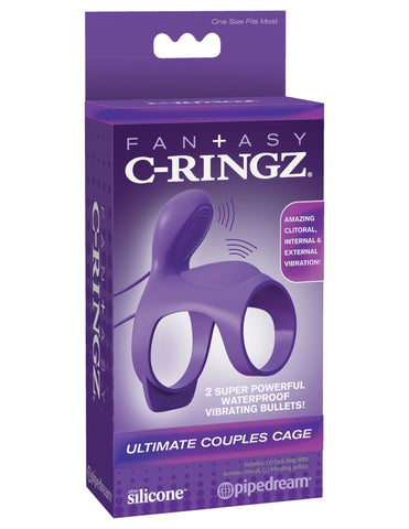 Fantasy Ultimate Couples Cock Cage Ring with Vibrating Bullets Cages