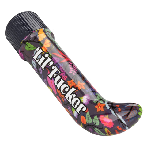 Naughty Bits Lil' Fucker Mini G-Spot Vibrator 4.25 Inch Waterproof with Floral Design BULLETS