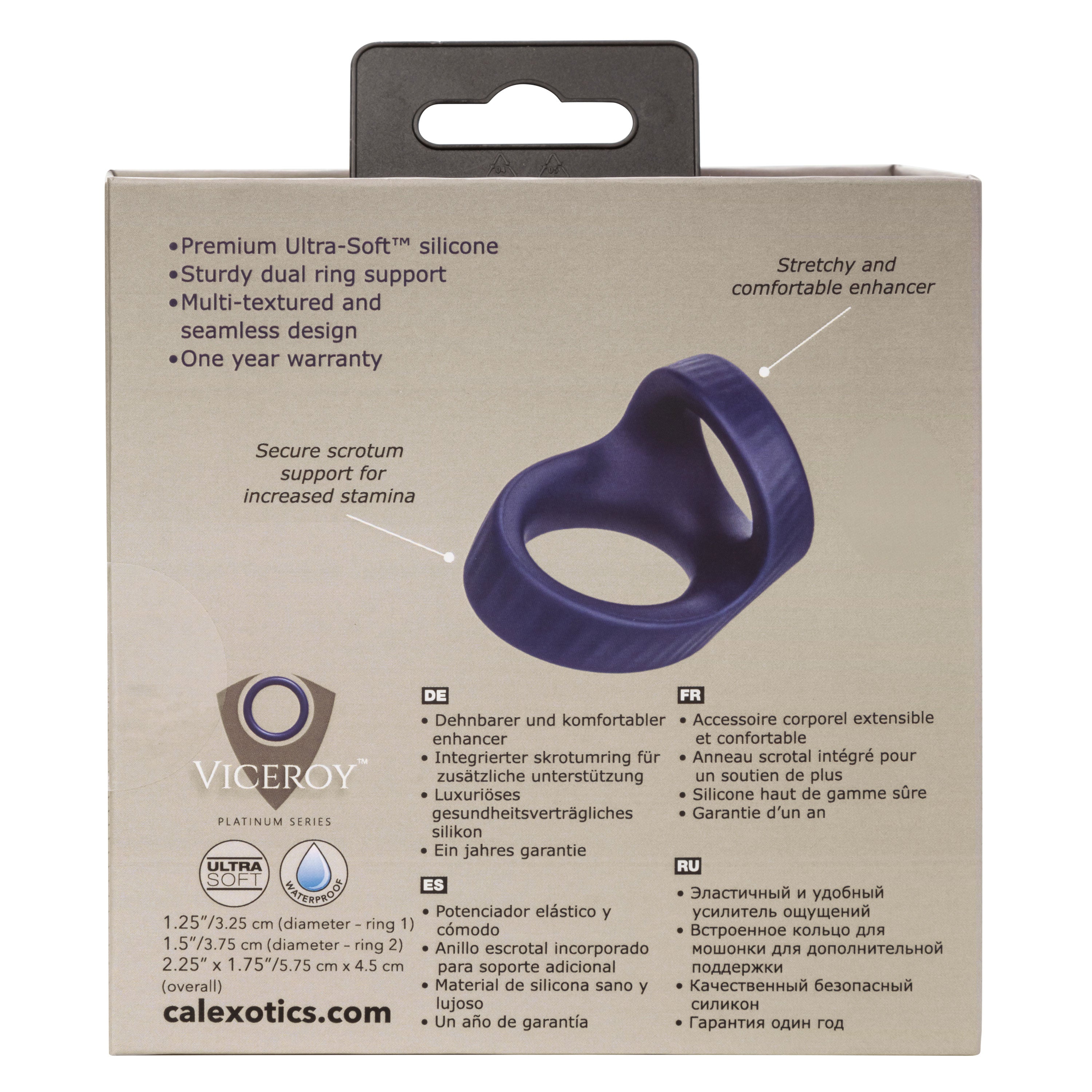 Viceroy Max Dual Silicone Cock Ring Stamina Support Blue COCK RINGS Sling