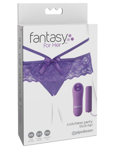 Fantasy For Her Vibrating Crotchless Panty With Clit Stimulator BULLETS