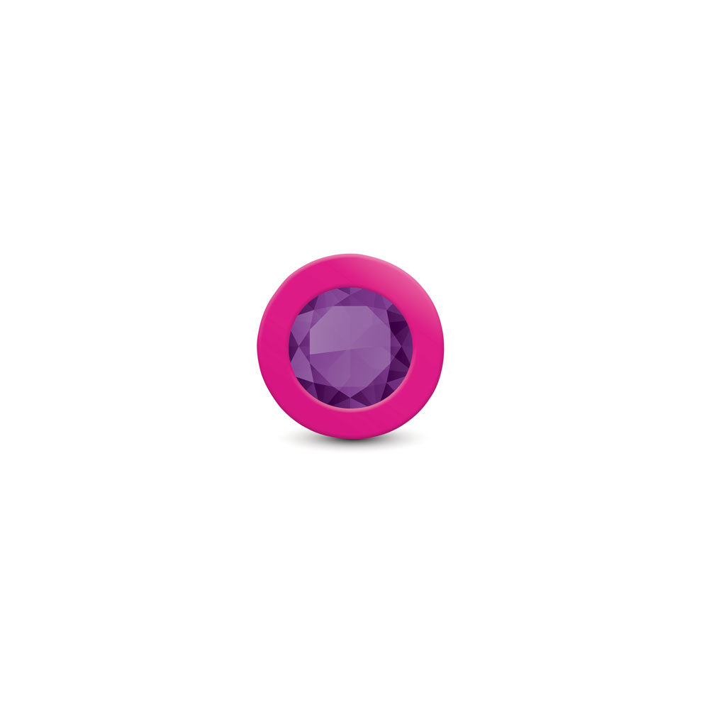 Gemma 3.76 Inch Purple Gem Pink Silicone Plug Large – Vibrant Silicone Butt Plug > Anal Range > Jewel Butt Plugs