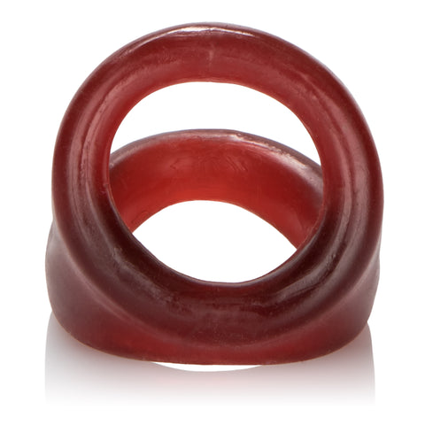 Colt Snug Tugger Red Double Cock Ring with Scrotum Support Stretchy Comfortable Size COCK RINGS Sling
