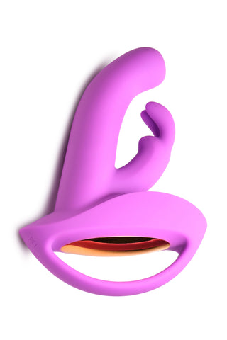 Come Hither Silicone Rabbit Vibrator for Clitoral and G-Spot Purple VIBRATORS-RABBIT-MULTI