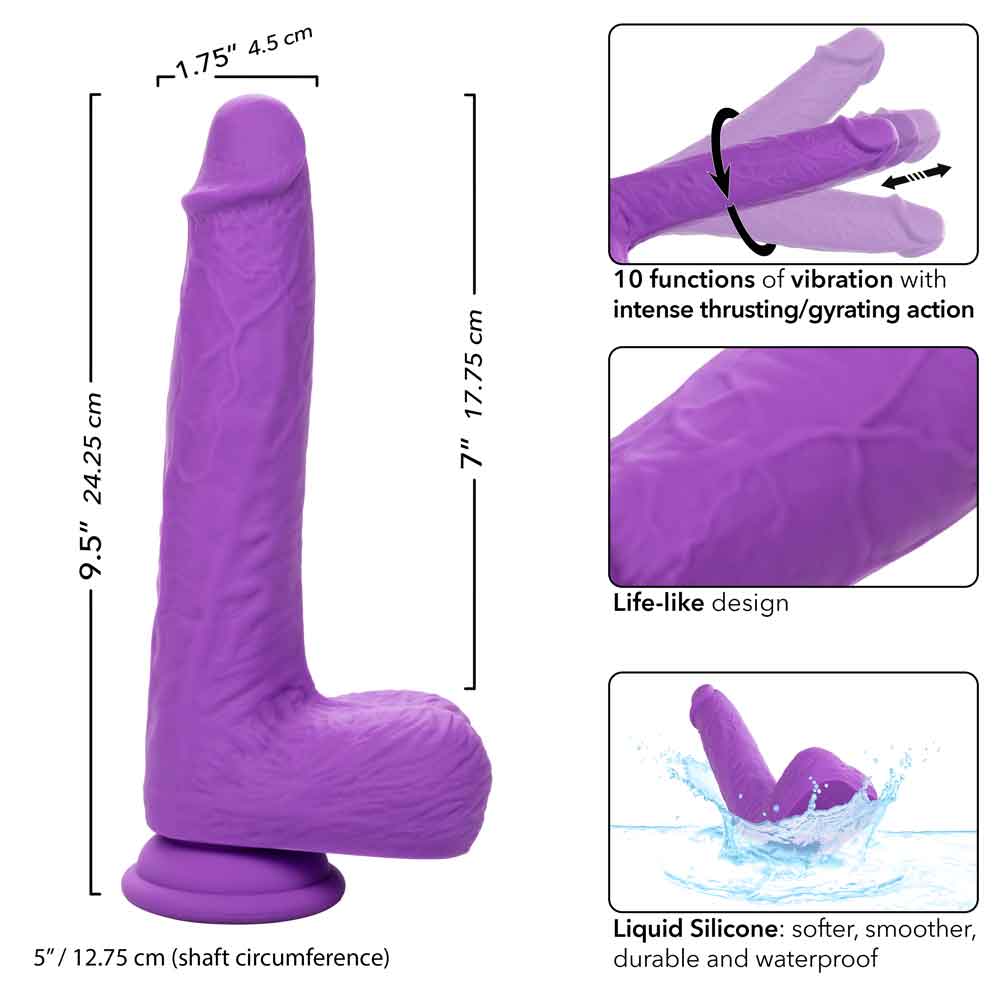 Gyrating Thrusting Silicone Studs 7 Inch Purple > Dildos > Realistic Dildos